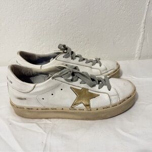 Golden Goose White Sneakers with Gold Star Accent size9